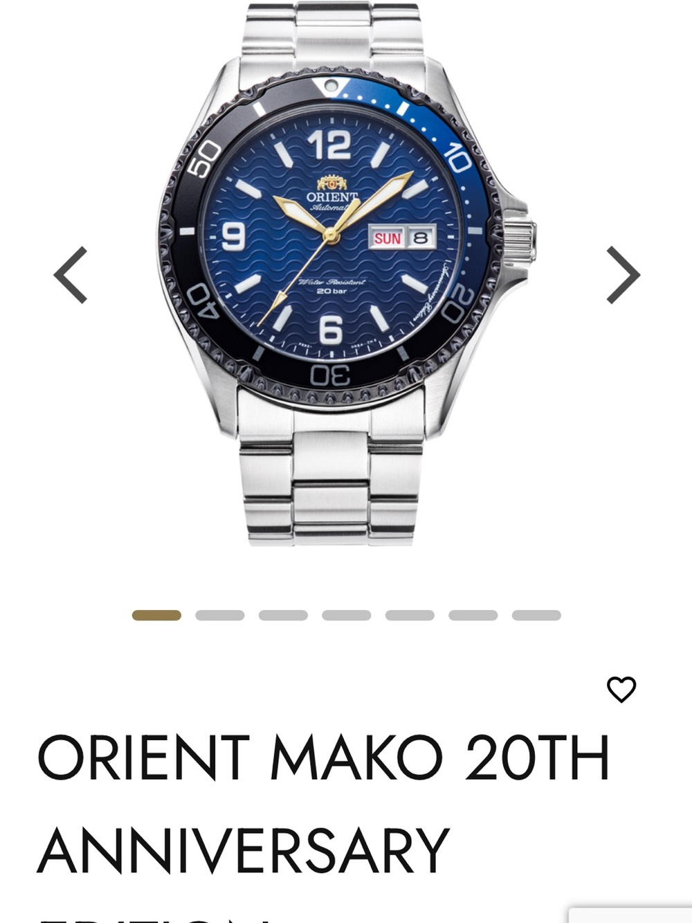 Mako 20th Anniversary Men’s Stainless Steel Watch - Blue